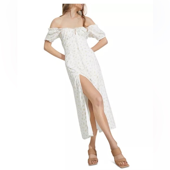 Bardot Ditsy Floral Midi Dress Bloomingdale’s Peasant Dress Size 10 Large - Picture 2 of 11